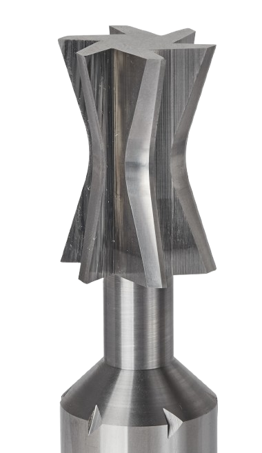 Custom metal cutting mill with U-shape of edge